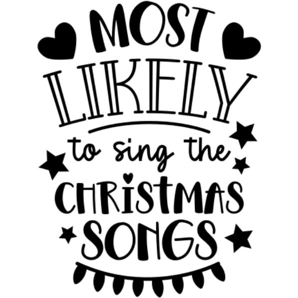 Download Christmas Songs Typography Image with Reindeer and Stars ...