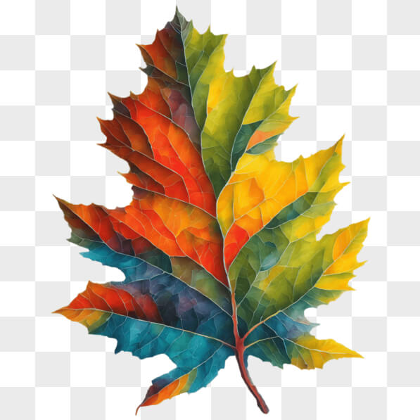 Download Colorful Painted Maple Leaf on Black Background PNGs Online ...