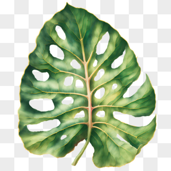 Download Digital Painting of a Green Leaf PNGs Online - Creative Fabrica