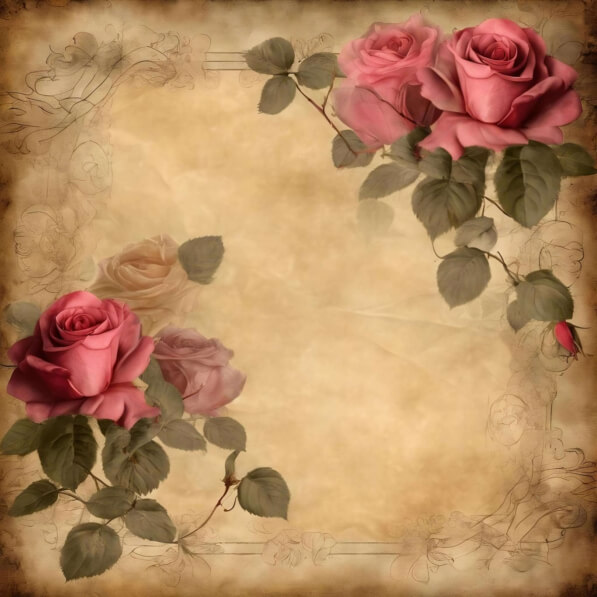 Rusty Paper Roses Backround Download Vintage Background with Pink Roses and Leaves Backgrounds ...