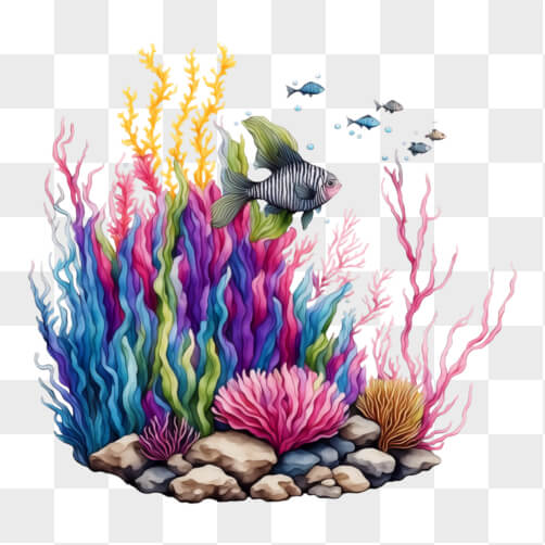 Fish And Rocks Download Colorful Underwater Scene with Corals, Fish, and Marine Life ...