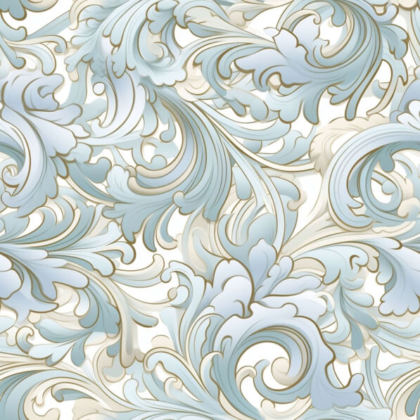 Download Blue and White Floral Swirls Seamless Pattern Patterns Online ...