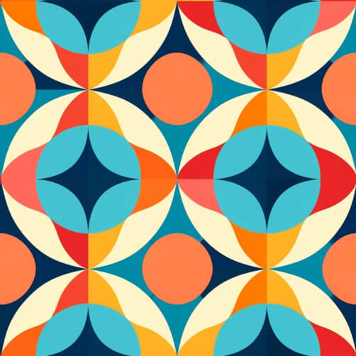Colorful Geometric Pattern with Orange, Blue, and Yellow Circles Colorful Geometric Pattern with Orange, Blue, and Yellow Circles thumbnail