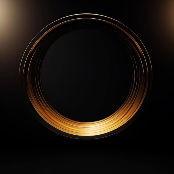 Download Ornate Gold Circle Frame on Black Background Backgrounds ...