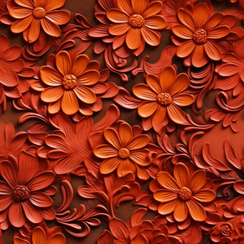 Orange Floral Pattern on Brown Background Patterns Orange Floral Pattern on Brown Background Patterns thumbnail