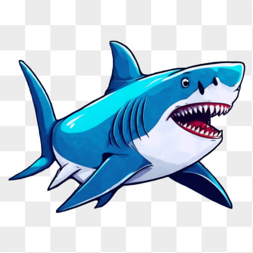 Blue and White Shark Swimming in the Dark Patterns Blue and White Shark Swimming in the Dark Patterns thumbnail