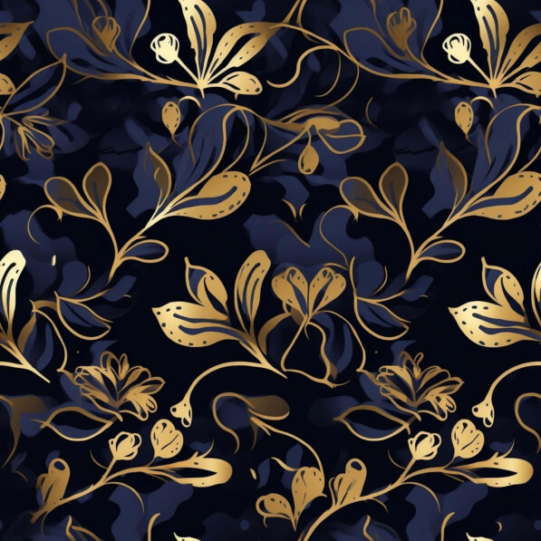 Download Dark Blue and Gold Floral Pattern Background Patterns Online ...