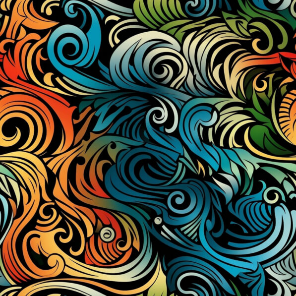 Download Colorful Abstract Swirls and Waves Pattern Patterns Online ...