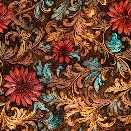 Floral Pattern in Brown, Red, and Blue for Decorative Use Patterns Floral Pattern in Brown, Red, and Blue for Decorative Use Patterns thumbnail