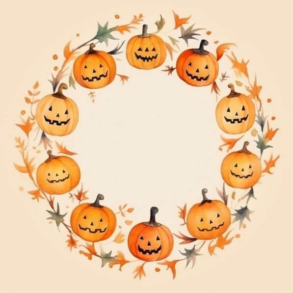 Download Pumpkin Circle Frame for Halloween Party Background ...