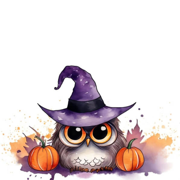 Download Owl in Witch's Hat on Pumpkins for Halloween Backgrounds ...