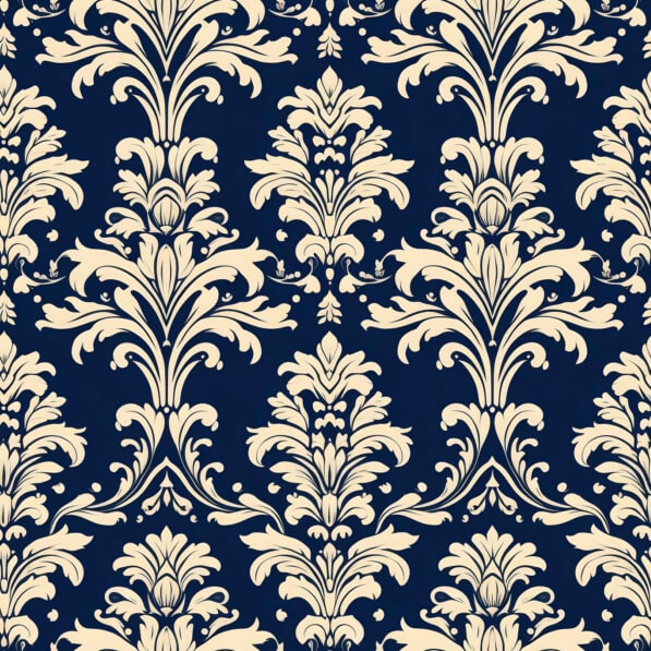 Download Elegant Blue and White Damask Floral Pattern Patterns Online