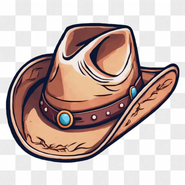 Download Western-themed Cowboy Hat Illustration with Blue Stones ...