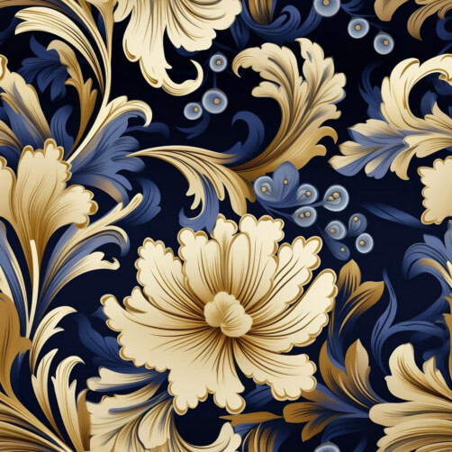 Download Elegant Gold and Blue Floral Pattern for Interior Design ...