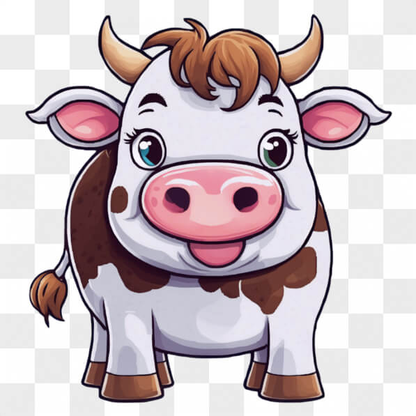 Download Friendly Cartoon Cow with Large Horns Cartoons Online ...