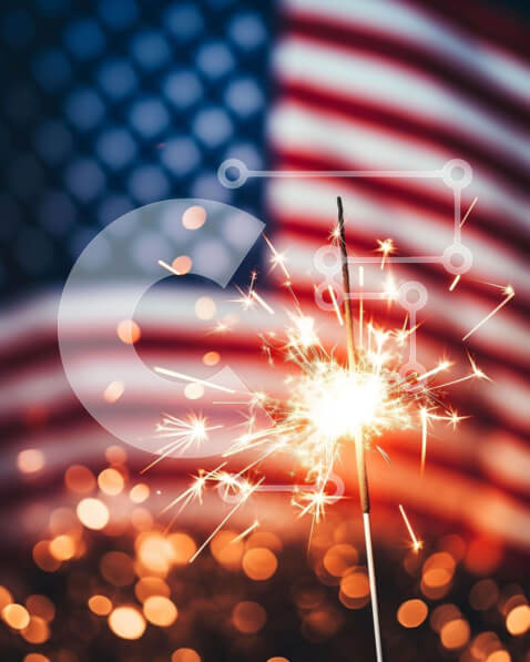 Download Patriotic Sparkler with American Flag for 4th of July ...