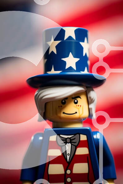 Lego Uncle Sam Figure Celebrating 4th of July stock photo | Creative ...