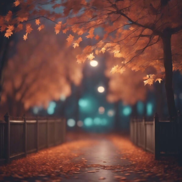 Fall Night Tree Backgr Download Autumn Pathway with Trees and Leaves at Night Backgrounds ...