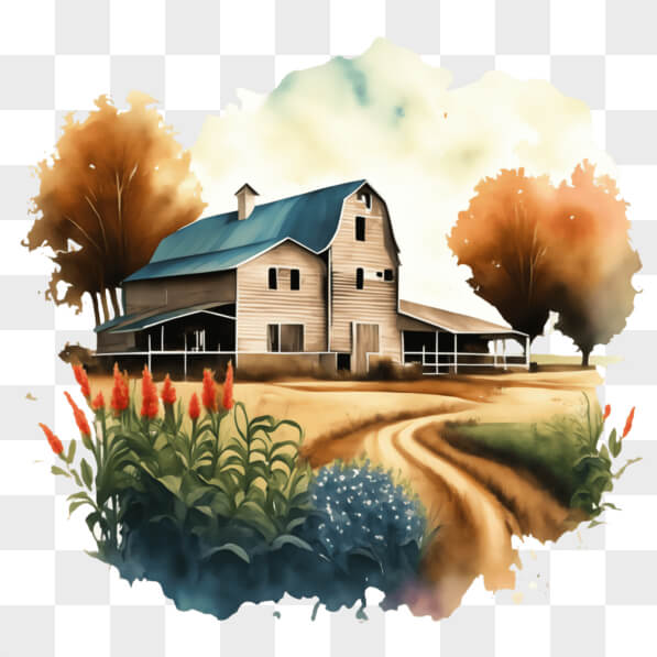 Download Watercolor Painting of Old Barn in Countryside PNGs Online ...