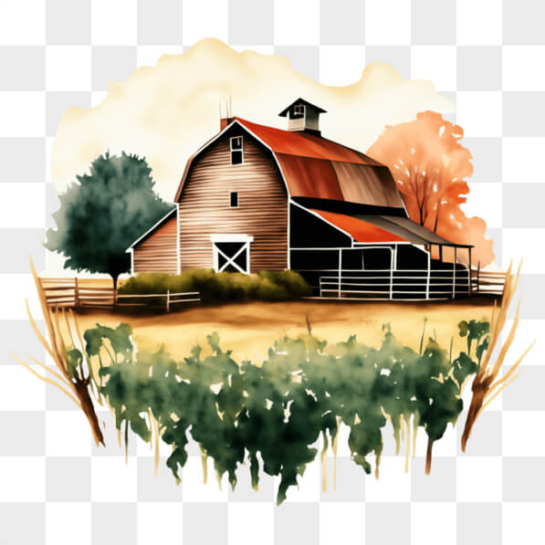 Download Watercolor Painting of Old Barn in the Countryside PNGs Online ...