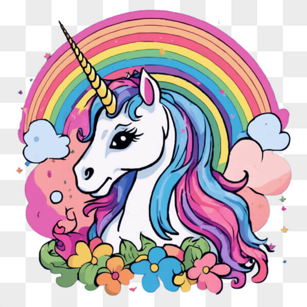 Cuadro En Lienzo Unicornio Y Arco Iris De Patrones Sin Fisuras Aisladas Sobre Fondo Blanco 187451558