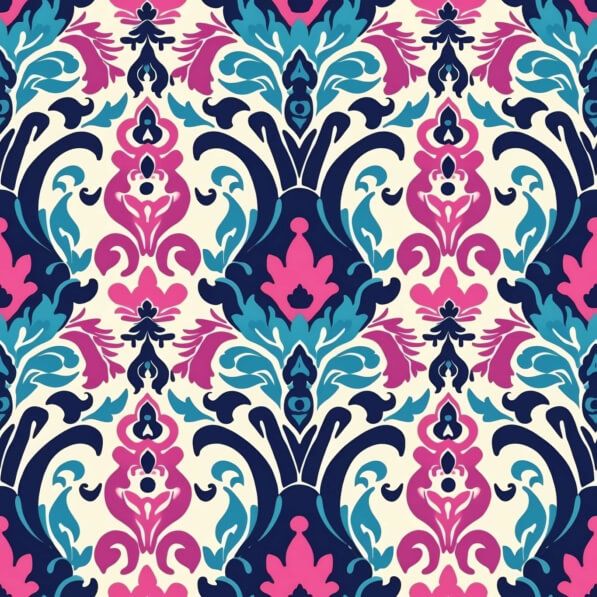 Download Elegant Pink and Blue Damask Wallpaper Patterns Online