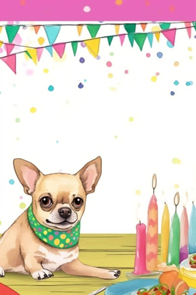 Download Birthday Card with Dog, Candles, and Balloons Backgrounds ...