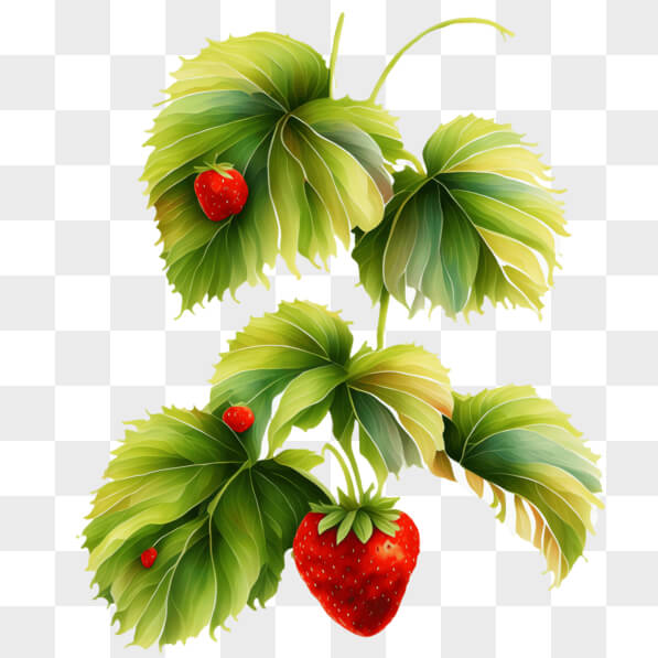 Download Beautiful Strawberry Plant with Ripe Red Strawberries and ...