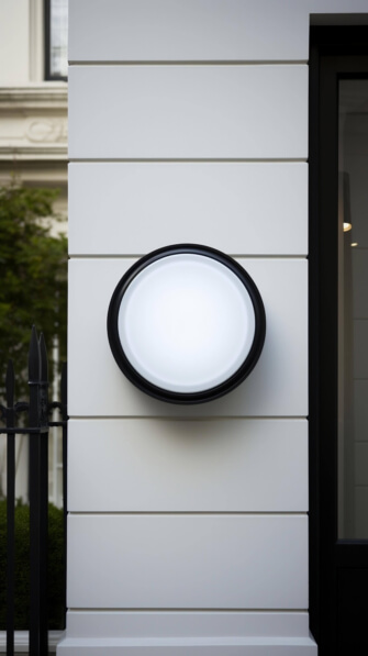 Download White Building with Oval-Shaped Light Fixture Mockups Online ...