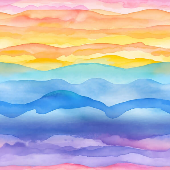 Download Colorful Abstract Watercolor Painting of Mountains and Waves ...