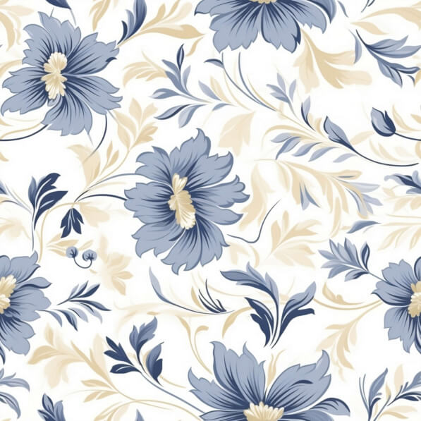 Download Seamless Blue and White Floral Pattern Design Patterns Online ...