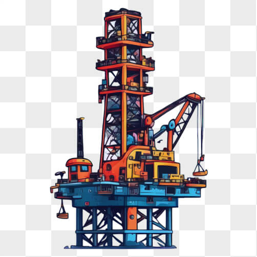 Offshore Rig Cartoon Oil Rig Cartoon Images - Free Download on Creative Fabrica