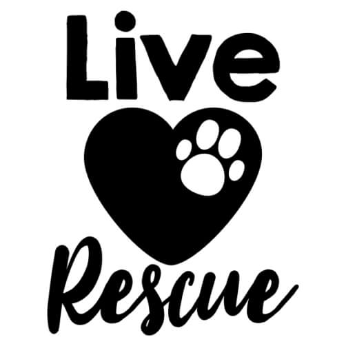 Live Rescue with Paw Prints in Heart Shape