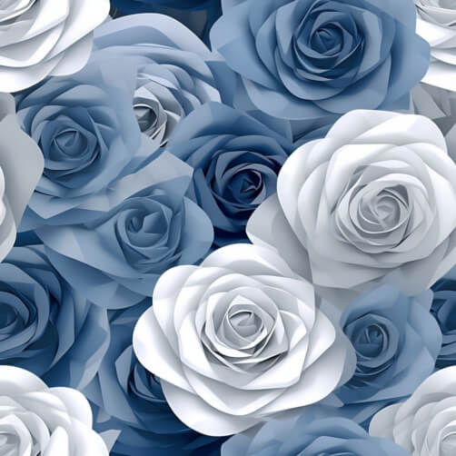 Download Blue and White Rose Seamless Pattern Wallpaper Patterns Online ...