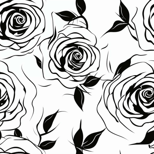 Download Seamless Black and White Rose Pattern Patterns Online ...