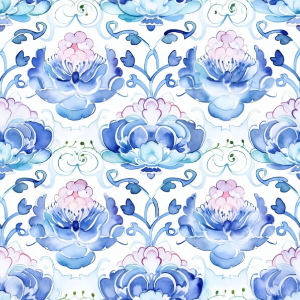 Download Seamless Blue and White Floral Pattern Patterns Online ...