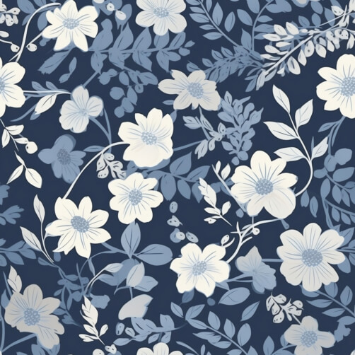 Download Seamless White and Blue Floral Pattern Background Patterns ...