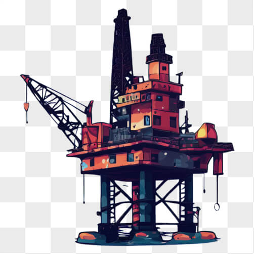 Offshore Rig Cartoon Oil Rig Cartoon Images - Free Download on Creative Fabrica