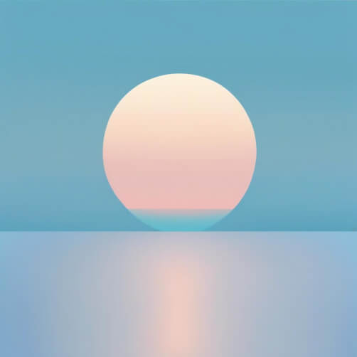 Pink und Blauer Sonnenuntergang über dem Wasser Kunstdruck Hintergründe thumbnail