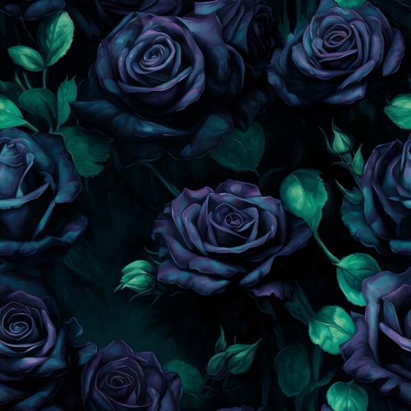 Download Seamless Pattern of Black Roses with Green Leaves Patterns ...