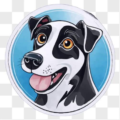 Download Smiling Dog Icon in Black and White Cartoons Online - Creative ...