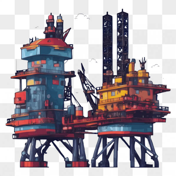 Offshore Rig Cartoon Download Oil Rigs and Boat in Offshore Oil Field Cartoons Online ...