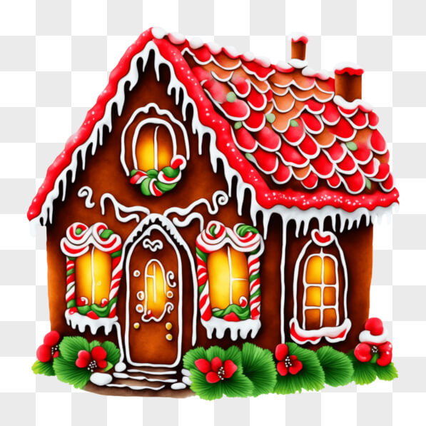 Download Gingerbread House with Candy Canes and Frosting PNGs Online ...
