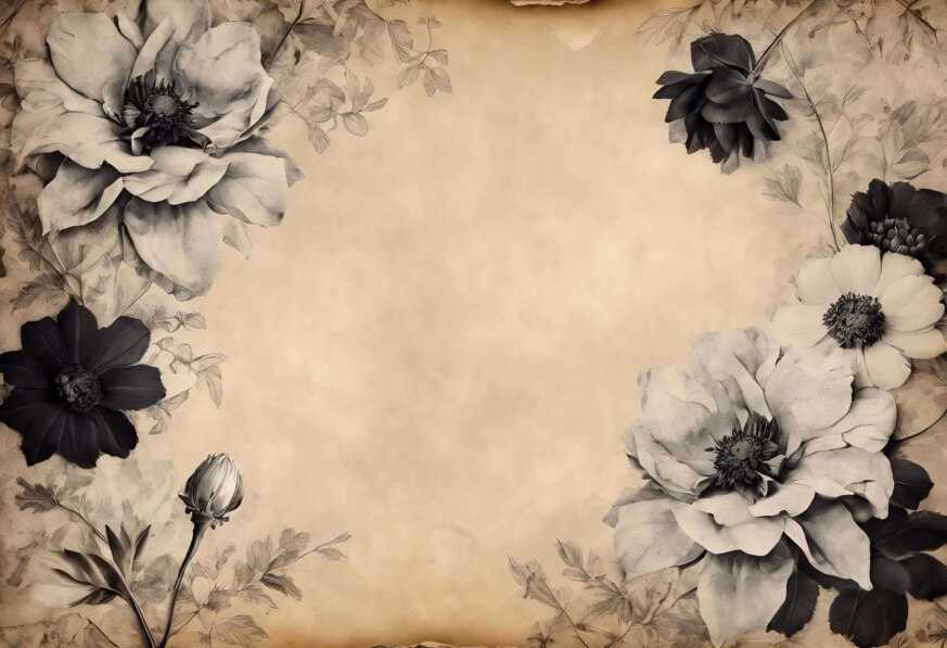 Download Black and White Floral Background with Roses, Carnations ...