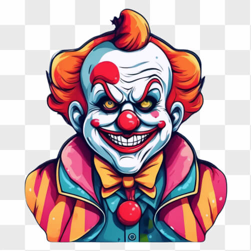 Cartoon Clown mit bunten Haaren und roter Nase Hintergründe thumbnail
