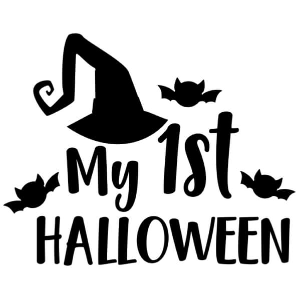 Download 'My 1st Halloween' Witch Hat and Bats Decoration Quotes Online ...