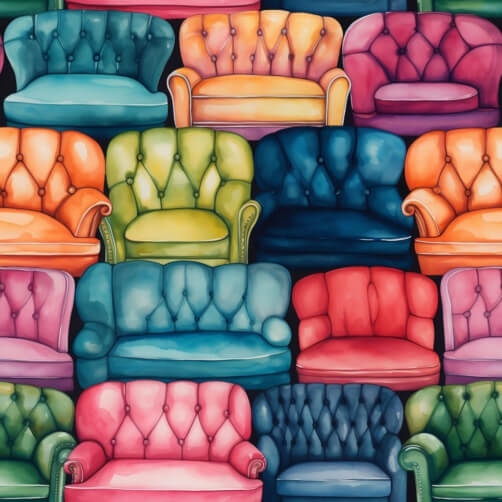 Colorful Couches Array in a Row Colorful Couches Array in a Row thumbnail
