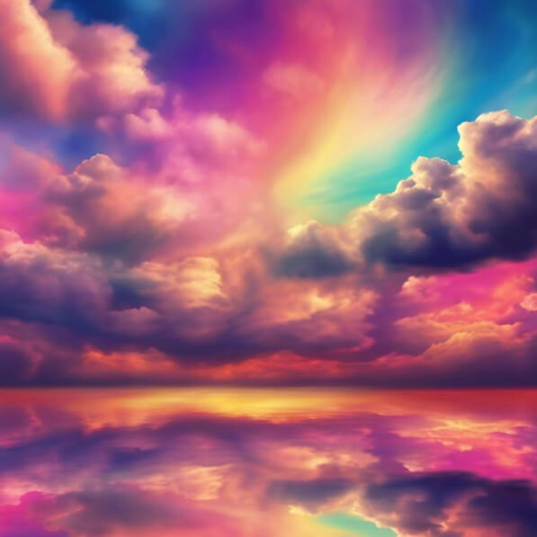 Download Colorful Sky with Clouds and Water Reflections Backgrounds ...