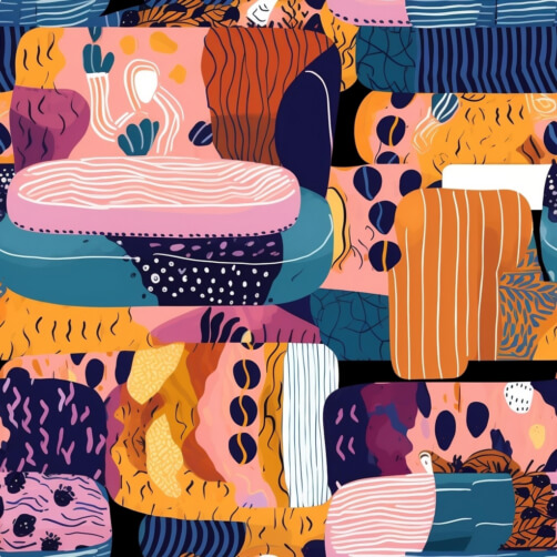 Colorful Abstract Pattern with Furniture in the Background Colorful Abstract Pattern with Furniture in the Background thumbnail