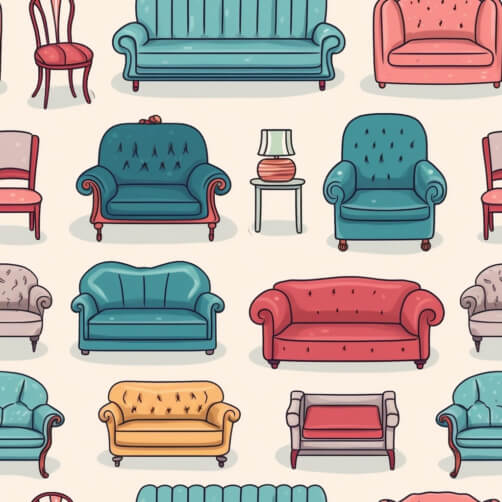 Colorful Sofa and Chair Seamless Pattern Colorful Sofa and Chair Seamless Pattern thumbnail